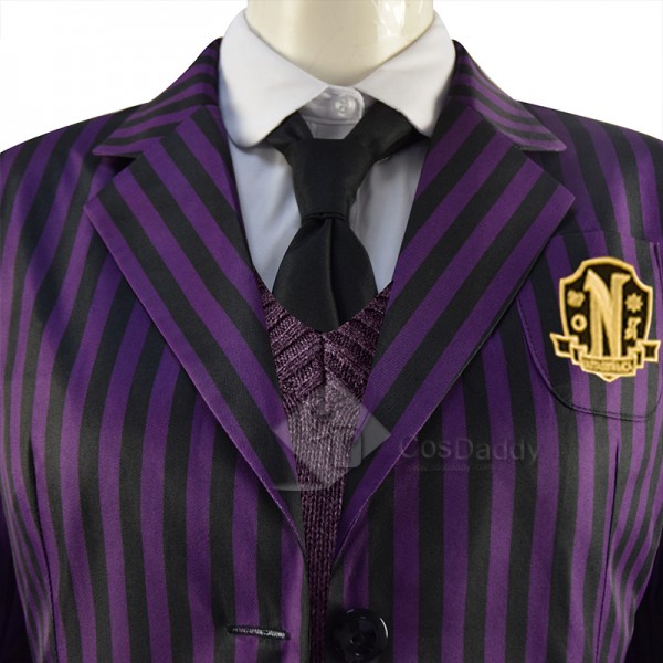 Wednesday Addams Nevermore Academy Enid Purple School Uniform Cosplay Costume Halloween Carnival Suit