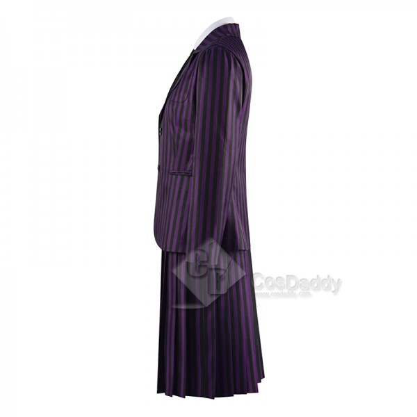 Wednesday Addams Nevermore Academy Enid Purple School Uniform Cosplay Costume Halloween Carnival Suit