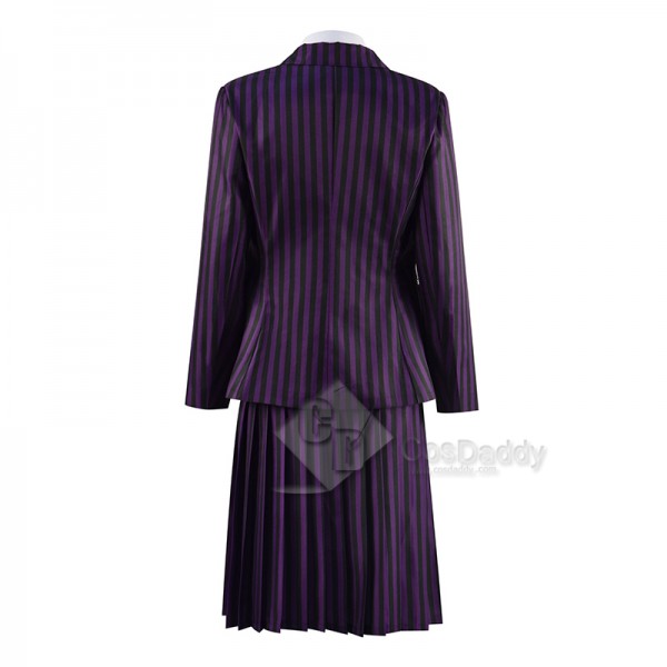 Wednesday Addams Nevermore Academy Enid Purple School Uniform Cosplay Costume Halloween Carnival Suit