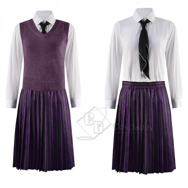 Wednesday Addams Nevermore Academy Enid Purple School Uniform Cosplay Costume Halloween Carnival Suit