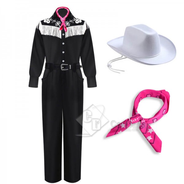 Barbie Cowboy Outfit 2023 Barbie Movie Ken Black Costume CosDaddy