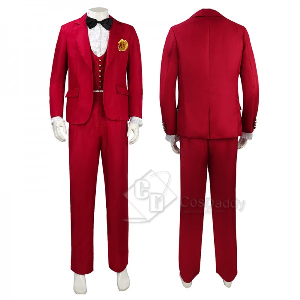 Movie Beetle Juice Mr Beetlejuice Michael Keaton Red Wedding Suit Cosplay Costume