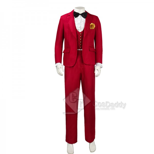 Movie Beetle Juice Mr Beetlejuice Michael Keaton Red Wedding Suit Cosplay Costume