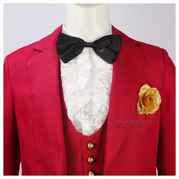 Movie Beetle Juice Mr Beetlejuice Michael Keaton Red Wedding Suit Cosplay Costume