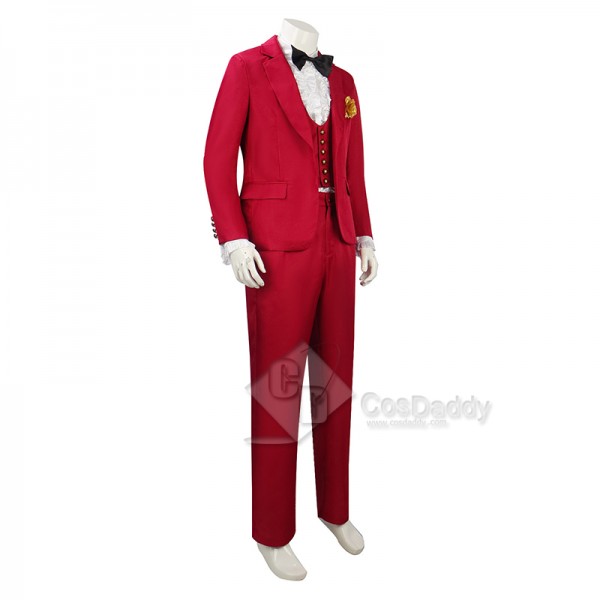 Movie Beetle Juice Mr Beetlejuice Michael Keaton Red Wedding Suit Cosplay Costume