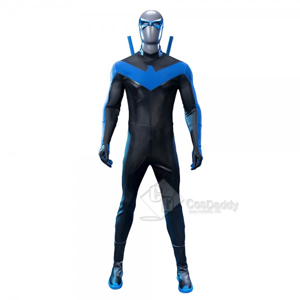 Cosdaddy Dick Grayson Nightwing Cosplay Costume Nightwing Leather Jumpsuit