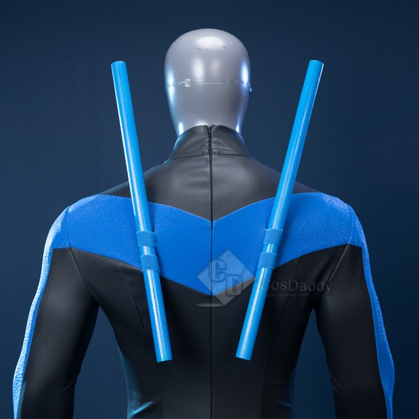 Cosdaddy Dick Grayson Nightwing Cosplay Costume Nightwing Leather Jumpsuit