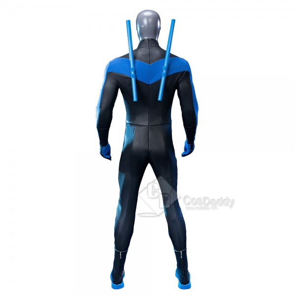Cosdaddy Dick Grayson Nightwing Cosplay Costume Nightwing Leather Jumpsuit