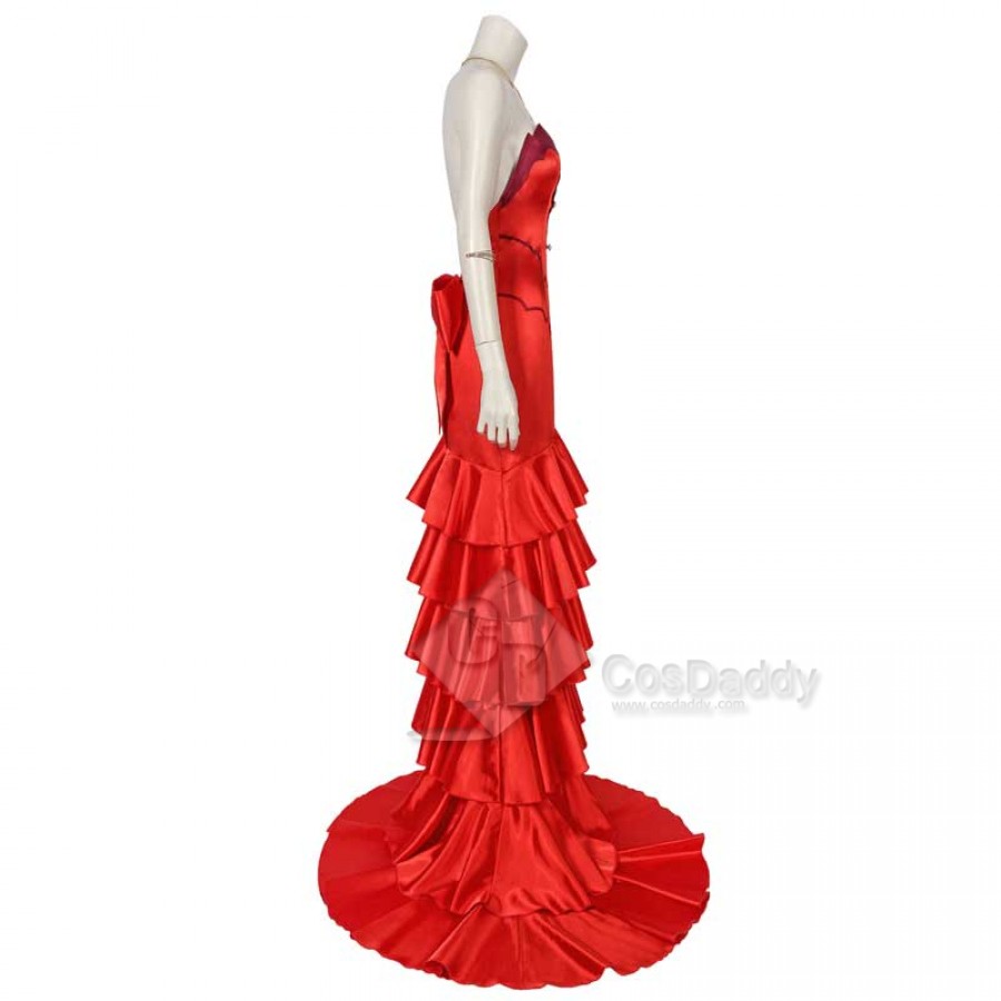 Details about   FF 7 Final Fantasy VII Remake Aerith Gainsborough Cosplay Costume Girl Red Dress 