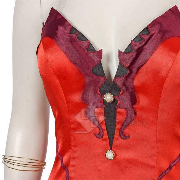 Final Fantasy VII Remake FF7 Aerith Gainsborough Red Dress Halloween Cosplay Costume