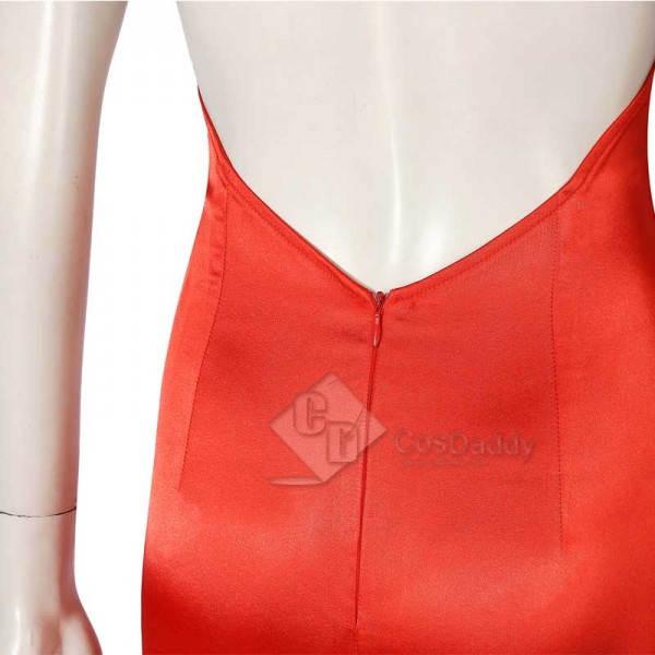 Final Fantasy VII Remake FF7 Aerith Gainsborough Red Dress Halloween Cosplay Costume