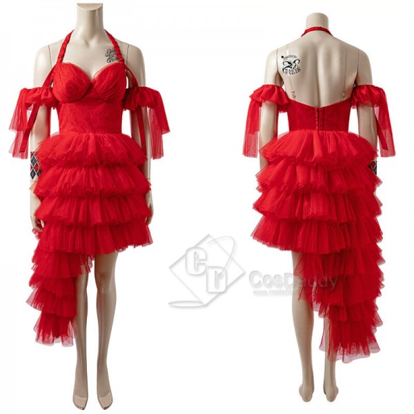 The Suicide Squad 2 Harley Quinn Red Dress Cosplay Costumes CosDaddy