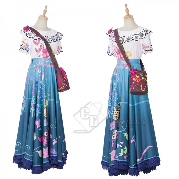 Disney Princess Encanto Mirabel Cosplay Costume Girls Magical Dress Halloween Outfit