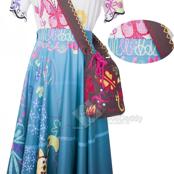 Disney Princess Encanto Mirabel Cosplay Costume Girls Magical Dress Halloween Outfit