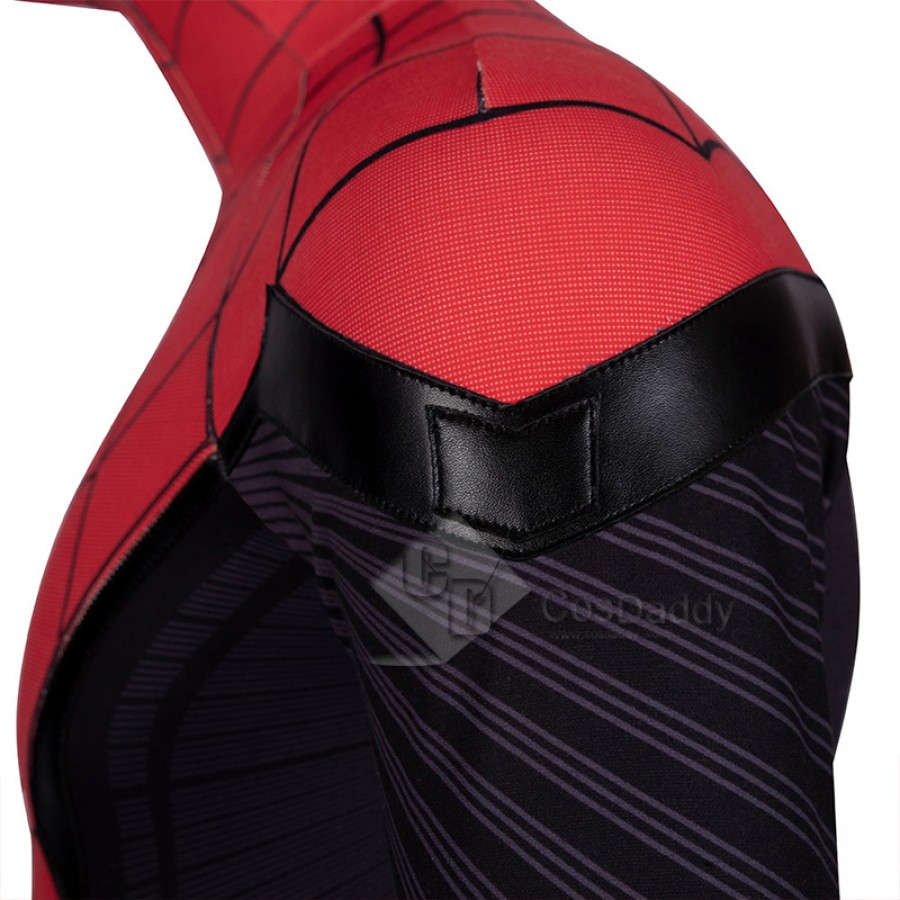 thumbnail image 2 of Spiderman Far From Home Cosplay Kids Jumpsuit – Boys Superhero Costume With Mask, Red & Black 2 of 6