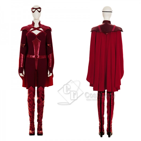 The Boys Season 3 Crimson Countess Cosplay  Costume Red Jumpsuit Witch Outfits