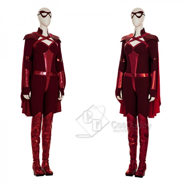 The Boys Season 3 Crimson Countess Cosplay  Costume Red Jumpsuit Witch Outfits