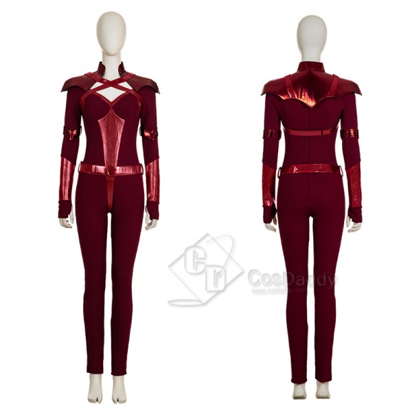 The Boys Season 3 Crimson Countess Cosplay  Costume Red Jumpsuit Witch Outfits