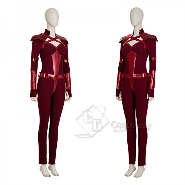 The Boys Season 3 Crimson Countess Cosplay  Costume Red Jumpsuit Witch Outfits