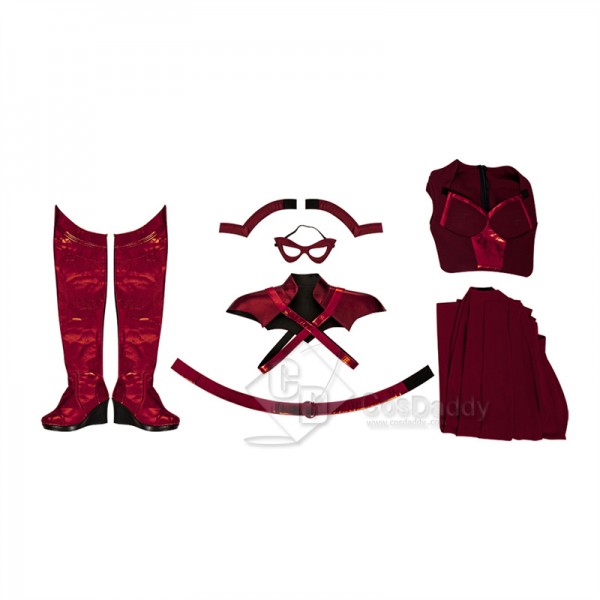 The Boys Season 3 Crimson Countess Cosplay  Costume Red Jumpsuit Witch Outfits