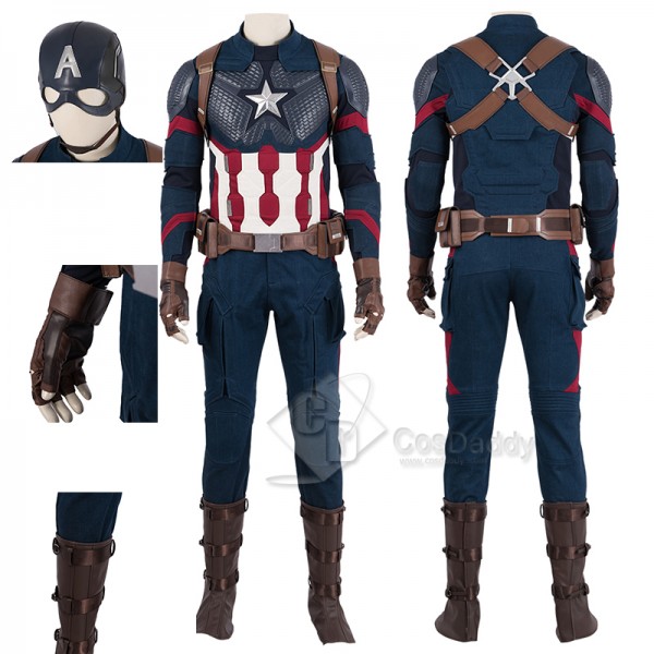 Civil War Captain America Cosplay Costume Steve Rogers Battle Suit Superhero Jumsuit 