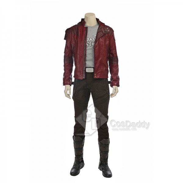 Guardians of The Galaxy 2 Star Lord Peter Jason Quill Cosplay Costume Red Coat Battle Suit