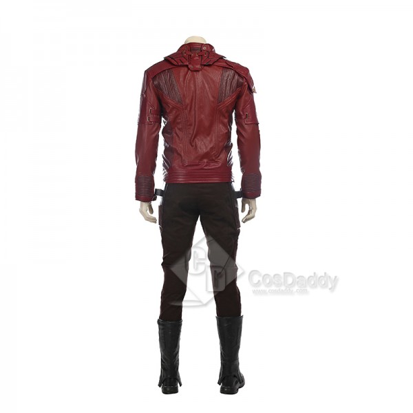 Guardians of The Galaxy 2 Star Lord Peter Jason Quill Cosplay Costume Red Coat Battle Suit