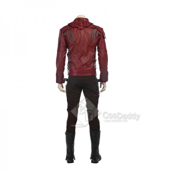 Guardians of The Galaxy 2 Star Lord Peter Jason Quill Cosplay Costume Red Coat Battle Suit