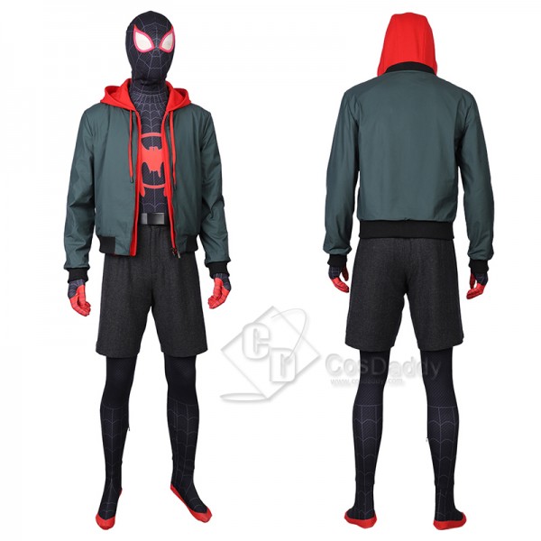 SpiderMan Into the Spider-Verses Miles Morales Cosplay Costume Spider-Man Hoodie  Jumpsuit