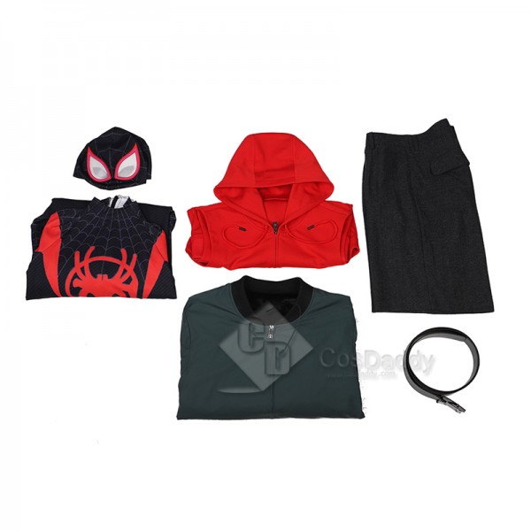 SpiderMan Into the Spider-Verses Miles Morales Cosplay Costume Spider-Man Hoodie  Jumpsuit