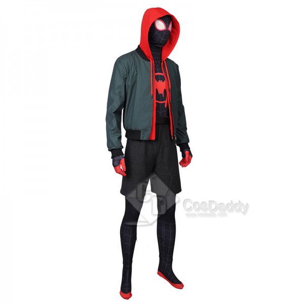 SpiderMan Into the Spider-Verses Miles Morales Cosplay Costume Spider-Man Hoodie  Jumpsuit