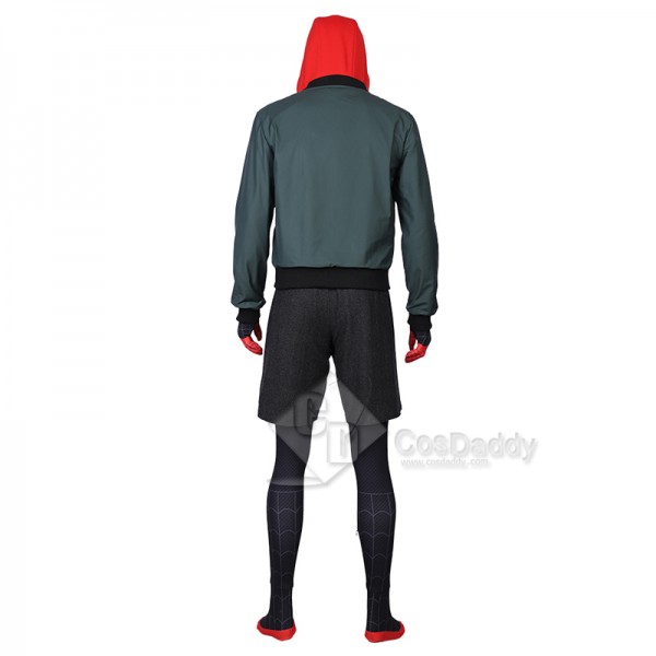 SpiderMan Into the Spider-Verses Miles Morales Cosplay Costume Spider-Man Hoodie  Jumpsuit