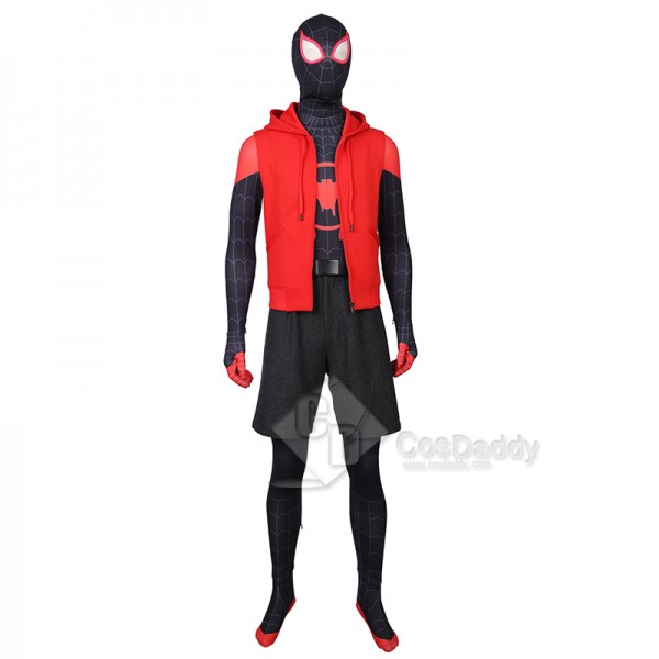 SpiderMan Into the Spider-Verses Miles Morales Cosplay Costume Spider-Man Hoodie  Jumpsuit