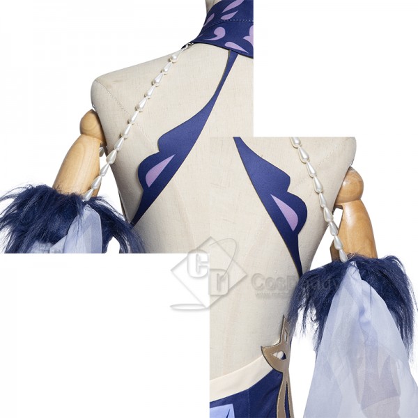 Genshin Impact Ningguang New Skin Orchid's Evening Gown Cosplay Costumes Blue Dress