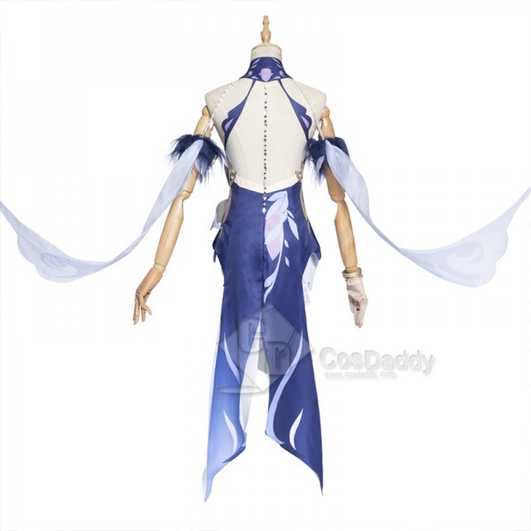 Genshin Impact Ningguang New Skin Orchid's Evening Gown Cosplay Costumes Blue Dress