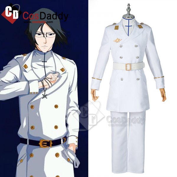 Anime Bleach the King of Fighters Ishida Uryuu Cosplay Costume White Uniform Halloween Outfit