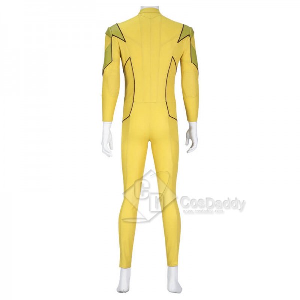 The Flash Season 8 Reverse Flash Eobard Thawne Cosplay Costume Yellow Jumpsuit With Shoes