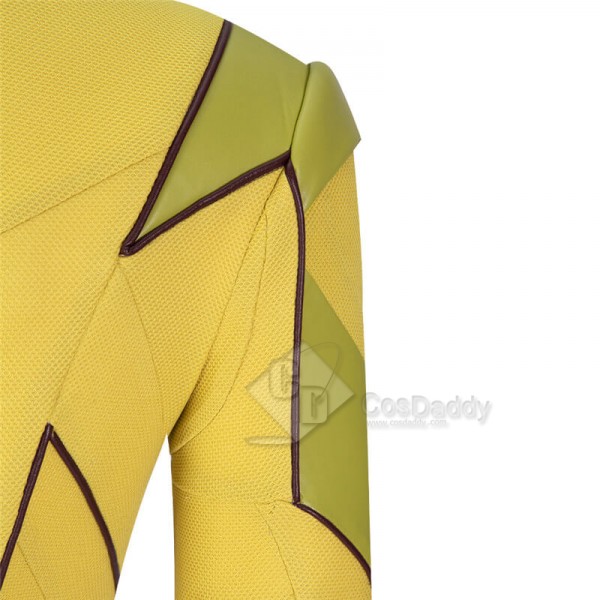 The Flash Season 8 Reverse Flash Eobard Thawne Cosplay Costume Yellow Jumpsuit With Shoes