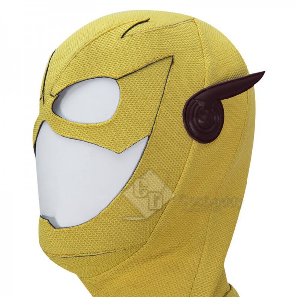 The Flash Season 8 Reverse Flash Eobard Thawne Cosplay Costume Yellow Jumpsuit With Shoes