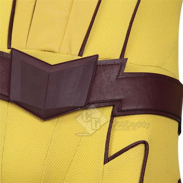 The Flash Season 8 Reverse Flash Eobard Thawne Cosplay Costume Yellow Jumpsuit With Shoes