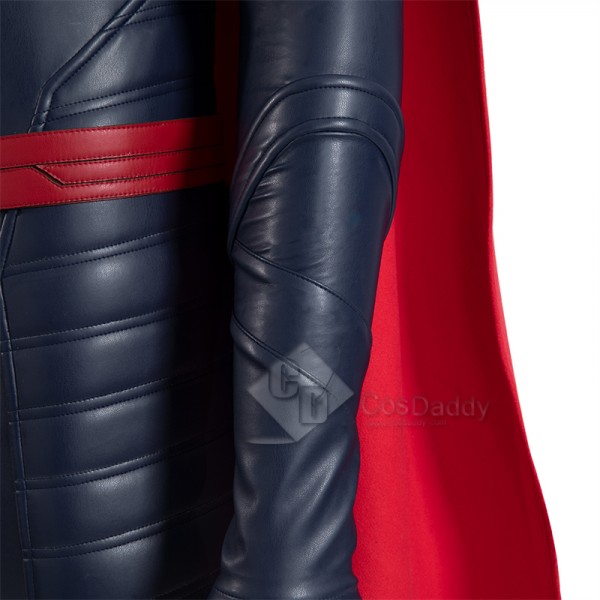 2022 Comics New Superman Jon Kent Cosplay Costume Black Jumpsuit With Red Cape