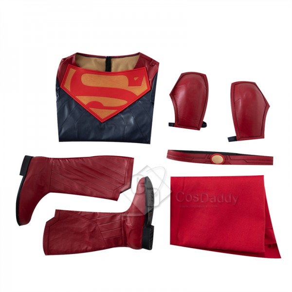 2022 Comics New Superman Jon Kent Cosplay Costume Black Jumpsuit With Red Cape