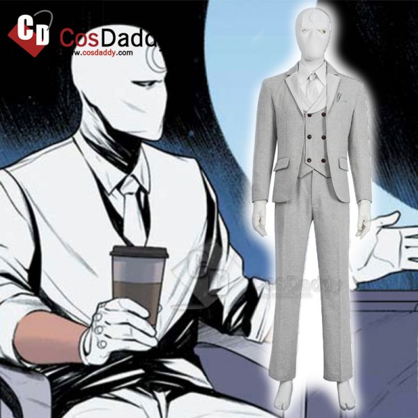 2022 TV Moon Knight Steven Grant Marc Spector Cosplay Costume Mr.Knight White Suit 