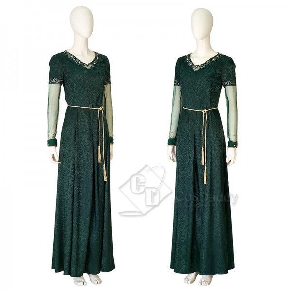 House of The Dragon Queen Alicent Hightower Green Robe Dress Cosplay Costume