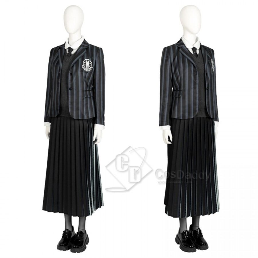 The Addams Family Wednesday Addams Cosplay Costume Nevermore Academy ...