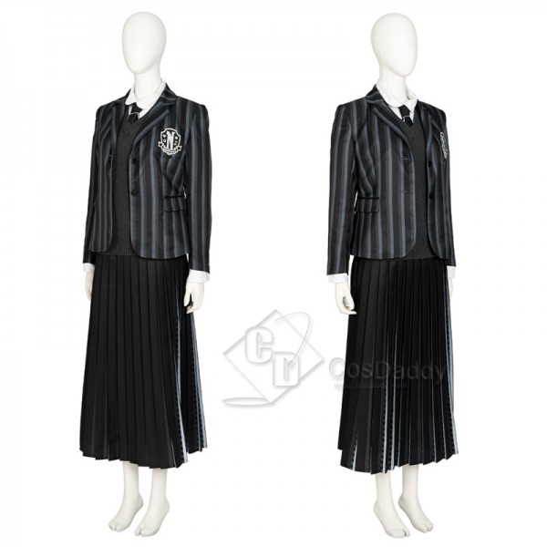 The Addams Family Wednesday Addams Cosplay Costume Nevermore Academy ...