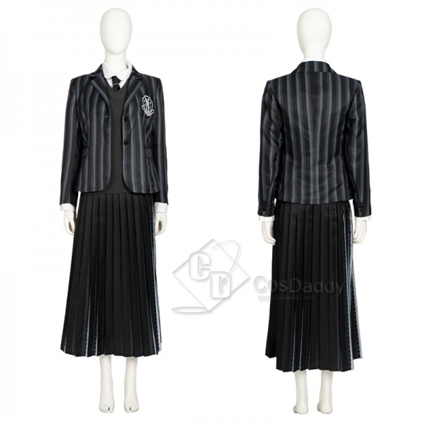 2022 The Addams Family Wednesday Addams Cosplay Costume Nevermore Academy School Uniform Halloween Outfit