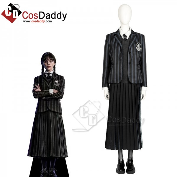 2022 The Addams Family Wednesday Addams Cosplay Co...