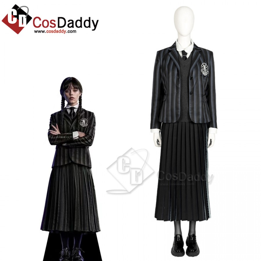 The Addams Family Wednesday Addams Halloween Cosplay Costume