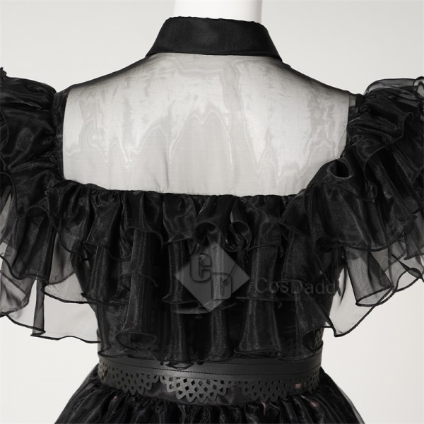 2022 The Addams Family Wednesday Addams Dance Dress Cosplay Costume Halloween Party Suit